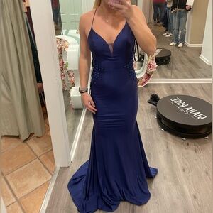 Amarra Style 88764 Prom Dress in Navy Blue